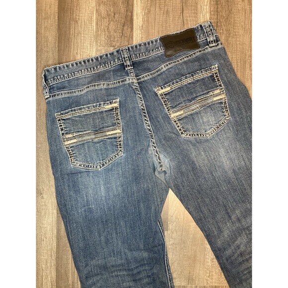 Rock & Roll Cowboy Jeans Men's 38X32 Pistol Straight Denim Western Work Worn In - Picture 2 of 12